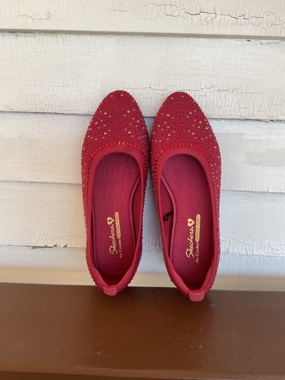 Skechers Cleo 2.0 Mesmerizing Nights Red Ballet Flats Size 7 - Picture 9 of 10